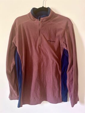 Columbia Men’s Klamath Range II Half-Zip Fleece Pullover - Maroon/Navy, Size M